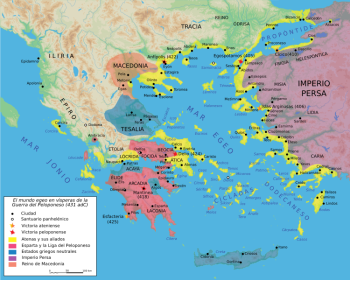 Mapa de la Guerra del Peloponeso
