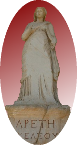 representación de la virtud mediante una escultura griega clásica