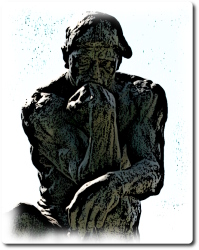 Imagen de un fragmento de la escultura "El Pensador" de Rodin