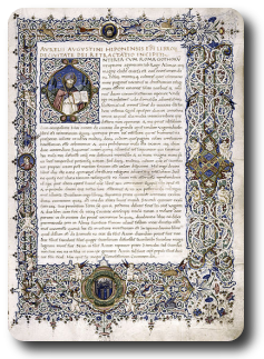 Fotografía de una página manuscrita de la Ciudad de Dios de Agustín de Hipopna